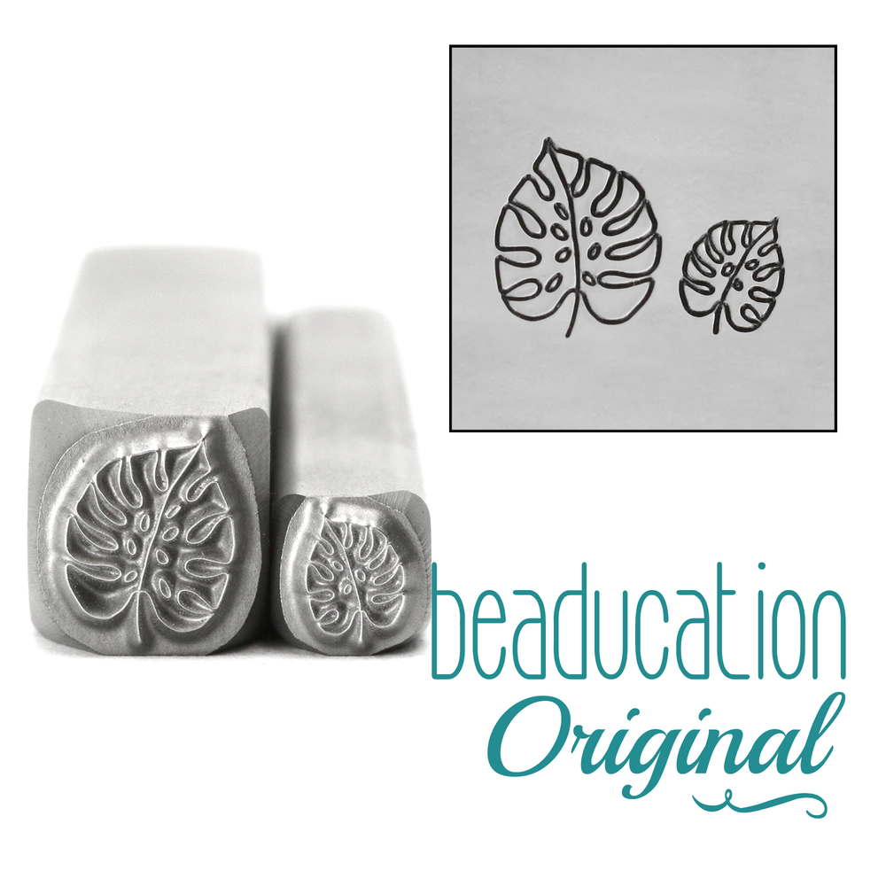 Metal Stamping Tools Monstera Leaf Set Metal Design Stamps, 5mm and 8mm - Beaducation Original